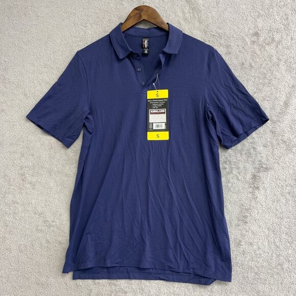NEW Performance Men's S Polo Shirt Kirkland Signature Moisture-Wicking Blue - Picture 2 of 8